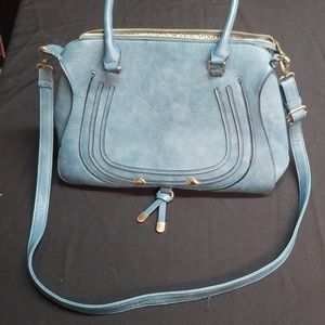 Blue Satchel Handbag